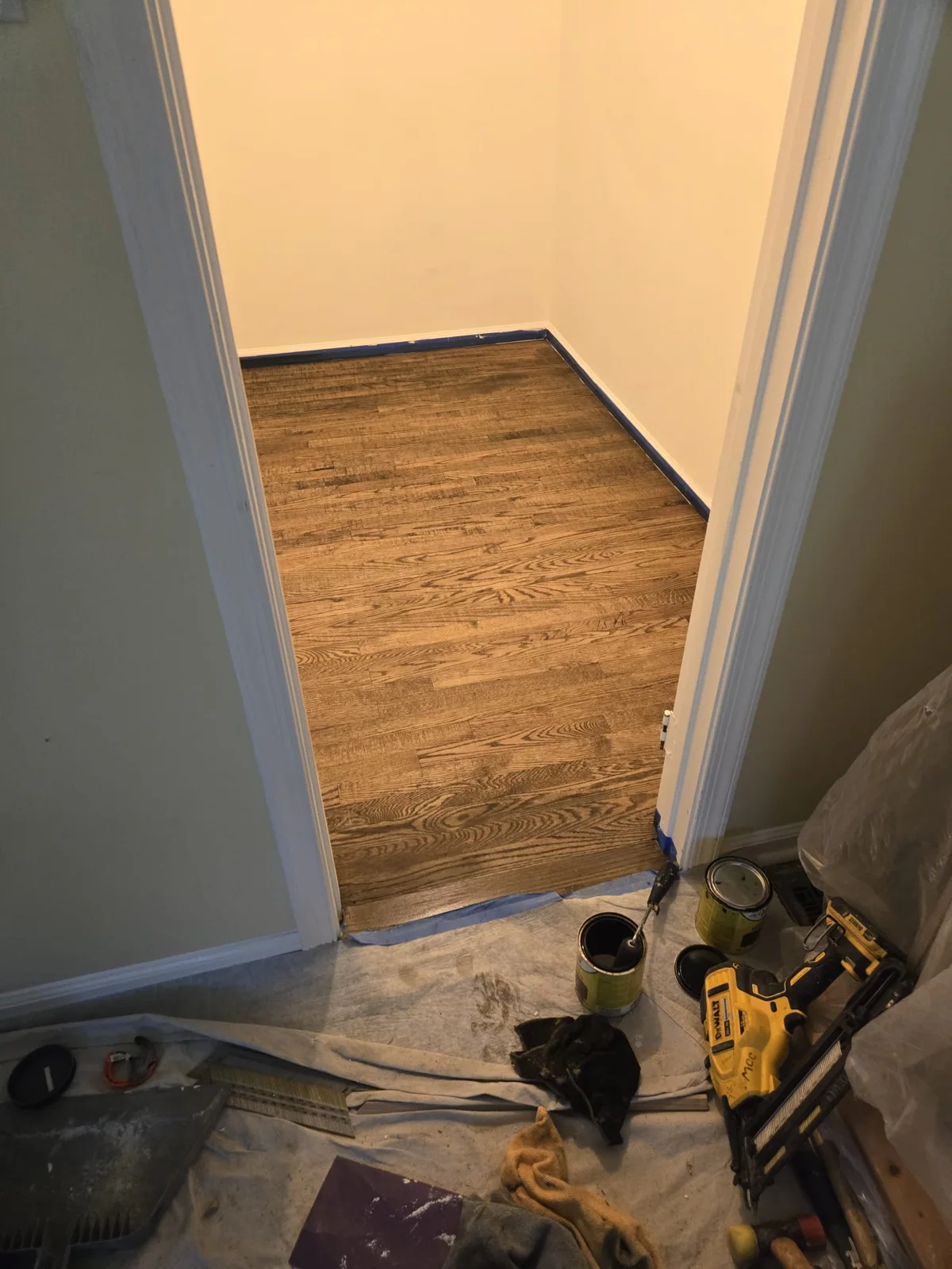 Closet renovation and hardwood floor project by Master Handyman