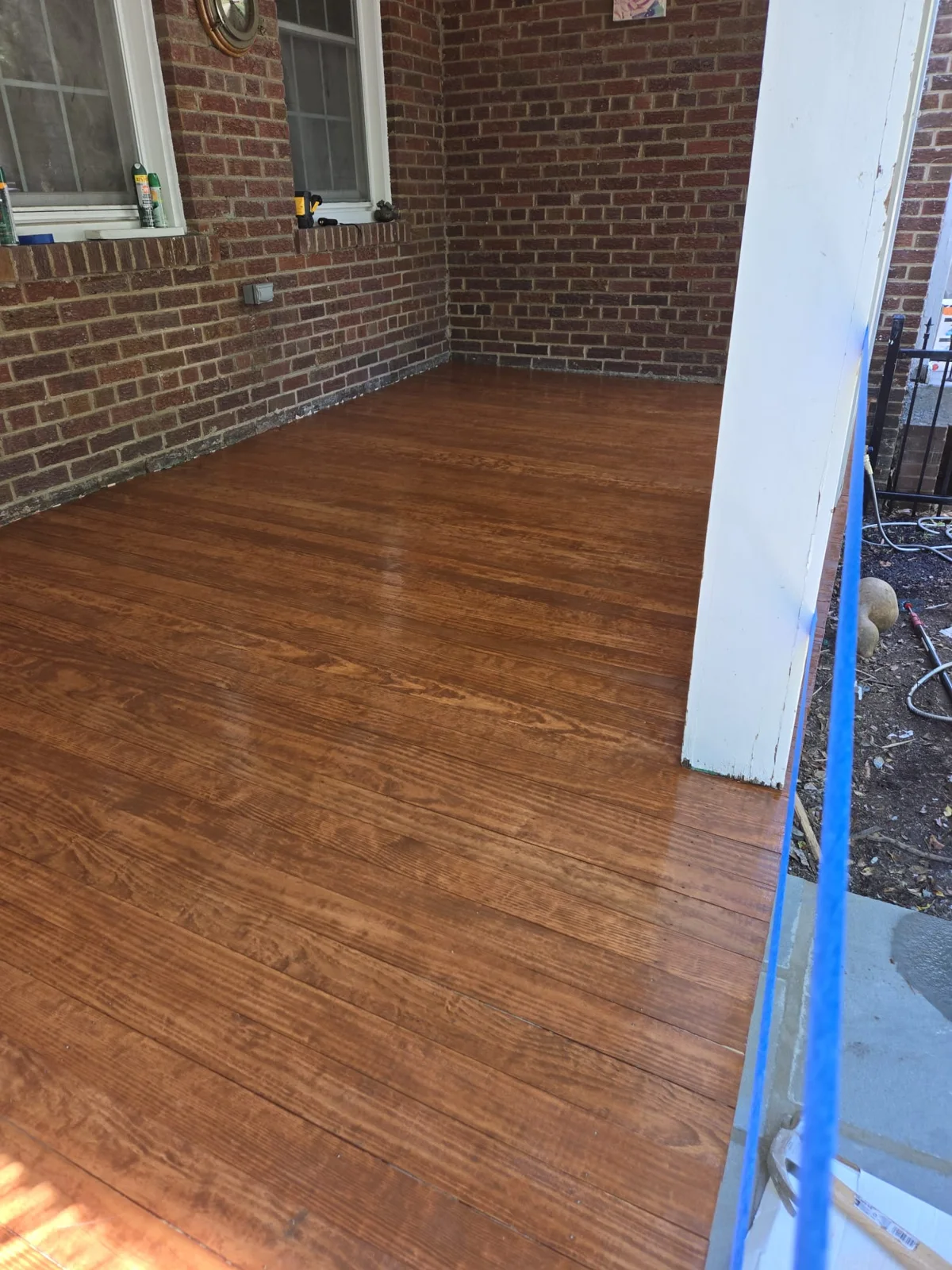 Porch floor staining — After staining